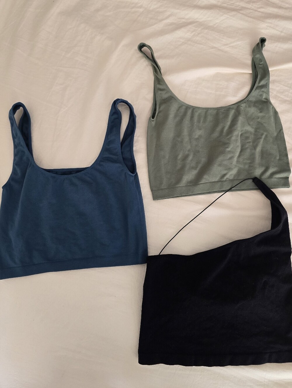 Free People Tank Trio in Teal, Sage, and Black